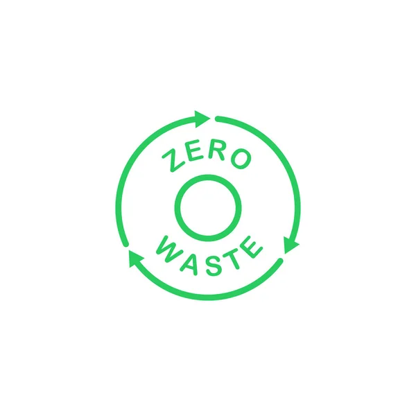 Zero waste recycling circle logo. Ecology theme. Vector stock illustration. — Stock Vector