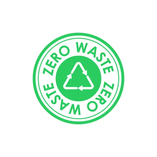 Zero waste circle icon with the Mobius strip in center. Zero waste text around the edge of the circle. Ecology and environment protection. Vector illustration. — Stock Vector