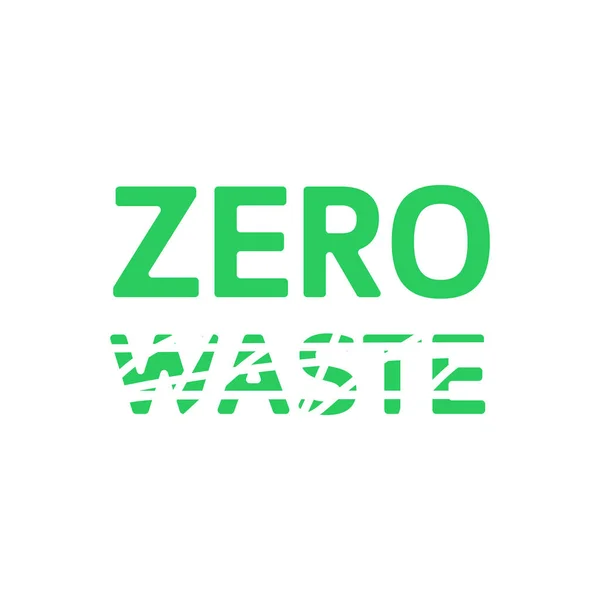 Zero waste green emblem with smeared waste . Eco label, green emblem. Vector illustration. — Stock Vector