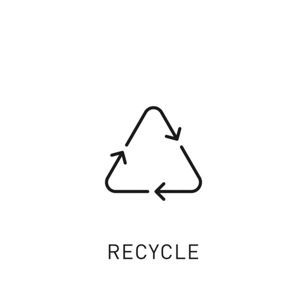 Recycle thin line icon. Design element for renewable energy, green technology. Vector illustration. — Stok Vektör