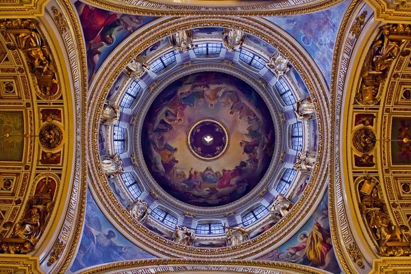 Interior View Main Dome Isaac Cathedral Saint Petersburg Russia — стоковое фото