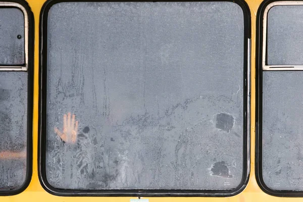 バス窓の霜 — ストック写真