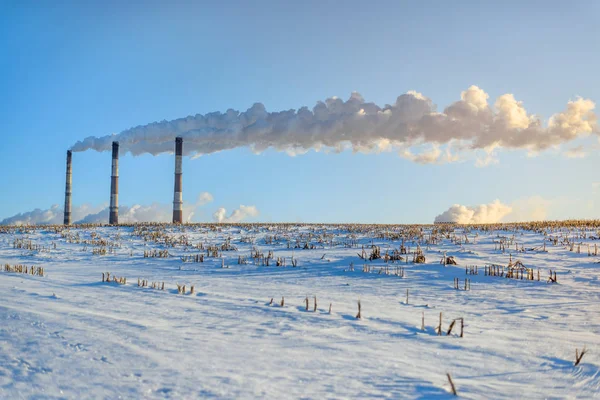 Pijpen fabriek op een achtergrond — Stockfoto