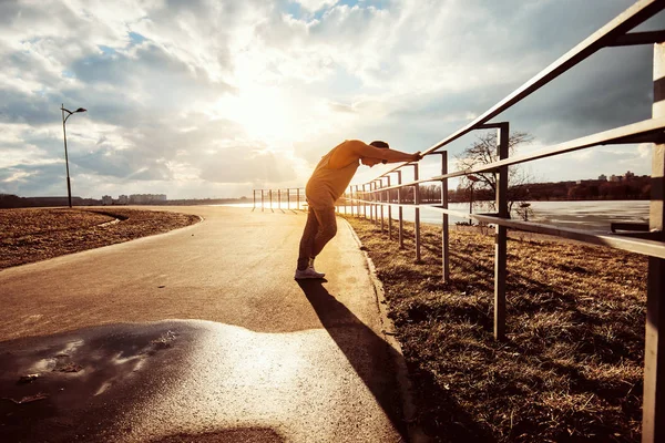 Young man doing parkour  action — Stock Photo, Image