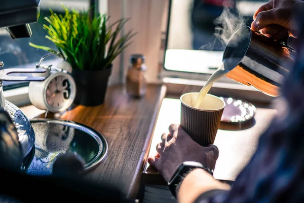 Machine à café dans le café — Photo