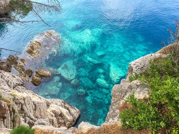 Havsutsikt Över Semesterorterna Petrovac Montenegro — Stockfoto