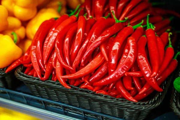 Zöldség Paprika Chili Boltban — Stock Fotó