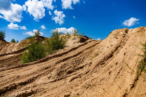 Steiler Aufstieg Steinbruch Sand Testfahrt — Stockfoto
