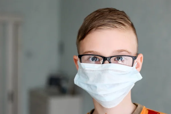 Child masked by virus. Health safety