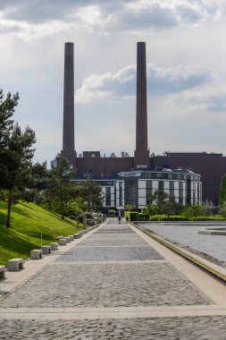 Eski Volkswagen Fabrikasına bakın. Wolfsburg, Almanya, 19 Mayıs 2016