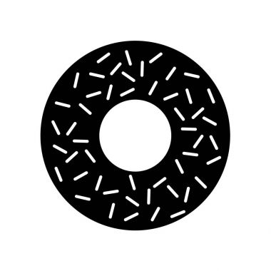 Donut kutsal kişilerin resmi. Yalıtılmış düz tatlı sembolü. Vektör tatlı işareti illüstrasyon whit üzerinde