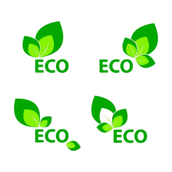 Conjunto Iconos Eco Símbolo Signo Ecología — Vector de stock