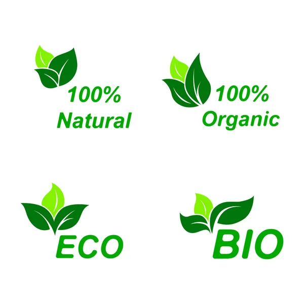 Eco Symbol Ikonuppsättning Ekologi Tecken — Stock vektor