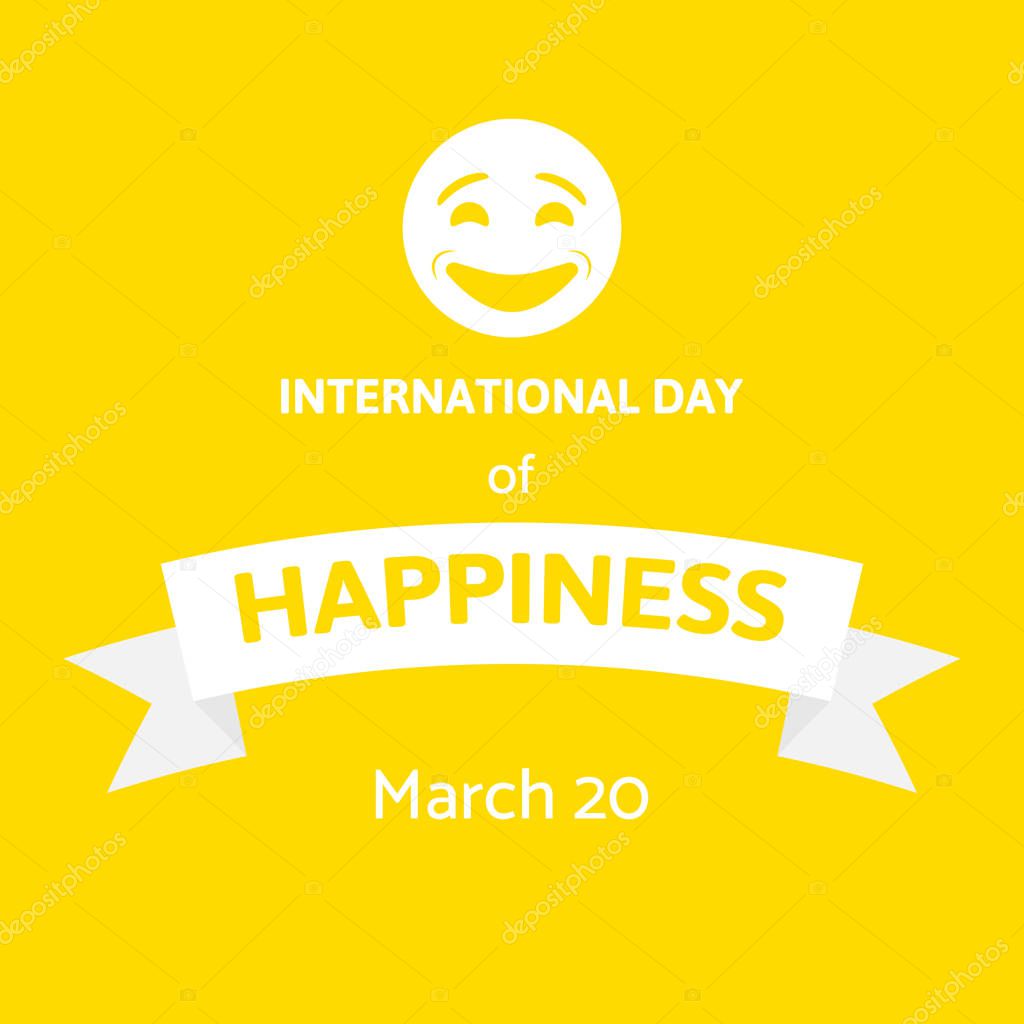 International Day Happiness World Happy Day Vector Illustration Smile