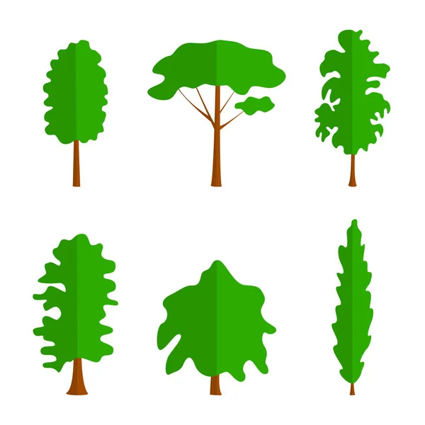 Vector Flat Trees White Background Logo Design Illustration — Stock Vector