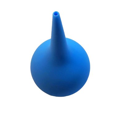 Mavi tıbbi kauçuk armut izole