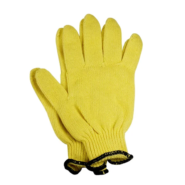 手の保護。作業用手袋。黄色. — ストック写真