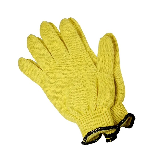 Handschutz. Arbeitshandschuhe. gelb. — Stockfoto