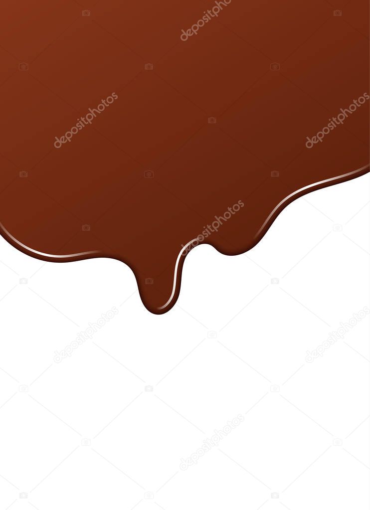 Melted Chocolate Syrup. Sweet Design. Vector illustration.