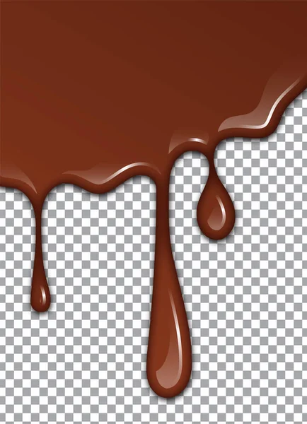 融化的巧克力糖浆甜蜜的设计 矢量插图 — 图库矢量图片