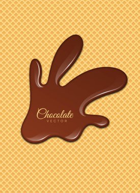 Eritilmiş çikolata şurubu. Tatlı tasarım. Vektör çizim.