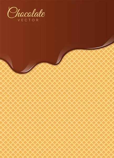 Geschmolzener Schokoladensirup Süßes Design Vektorillustration — Stockvektor