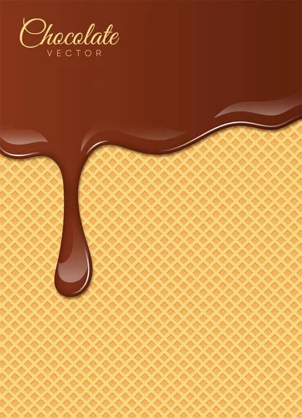 Eritilmiş Çikolata Şurubu Tatlı Tasarım Vektör Çizim — Stok Vektör