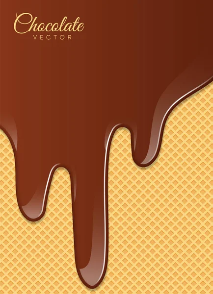 Melted Chocolate Syrup Sweet Design Vector Illustration — Stock Vector