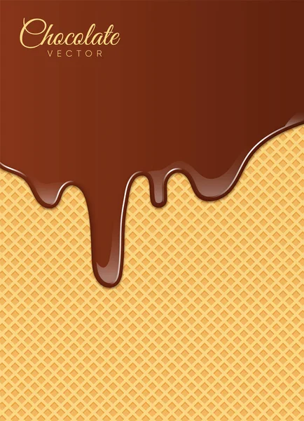 Rozpuštěnou Čokoládovou Polevou Sladký Design Vektorové Ilustrace — Stockový vektor