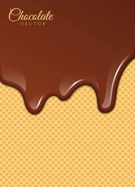 Melted Chocolate Syrup Sweet Design Vector Illustration — Stock Vector