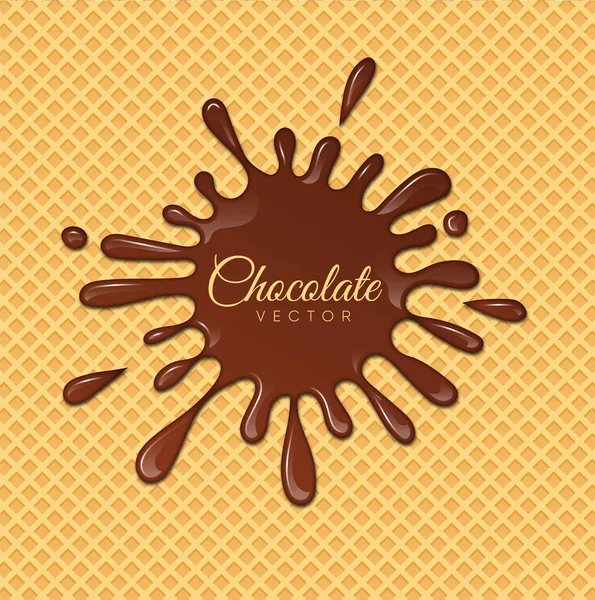 Melted Chocolate Syrup Sweet Design Vector Illustration — Stock Vector