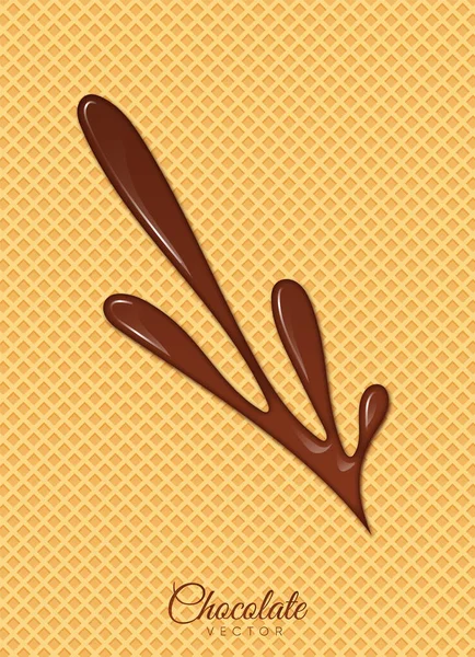 Olvasztott Csokoládé Szirupot Édes Design Vektoros Illusztráció — Stock Vector
