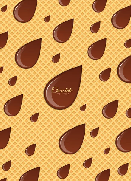 Xarope Chocolate Derretido Sweet Design Ilustração Vetorial —  Vetores de Stock