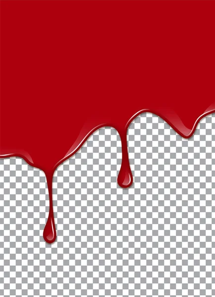 Vektor Blutigen Hintergrund Erdbeersirup Oder Ketchup Auf Transparentem Hintergrund — Stockvektor