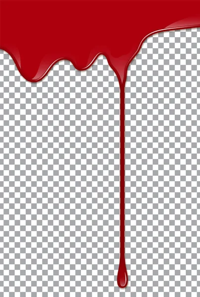 血まみれのベクトルの背景 イチゴ シロップまたは透明な背景にケチャップ — ストックベクタ