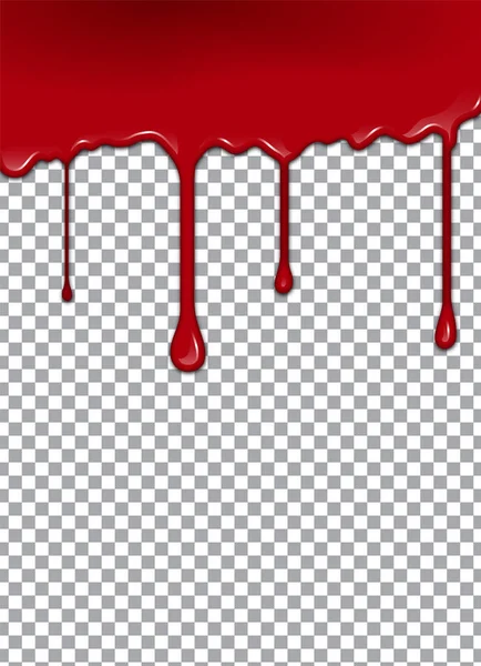 Vektor Blutigen Hintergrund Erdbeersirup Oder Ketchup Auf Transparentem Hintergrund — Stockvektor
