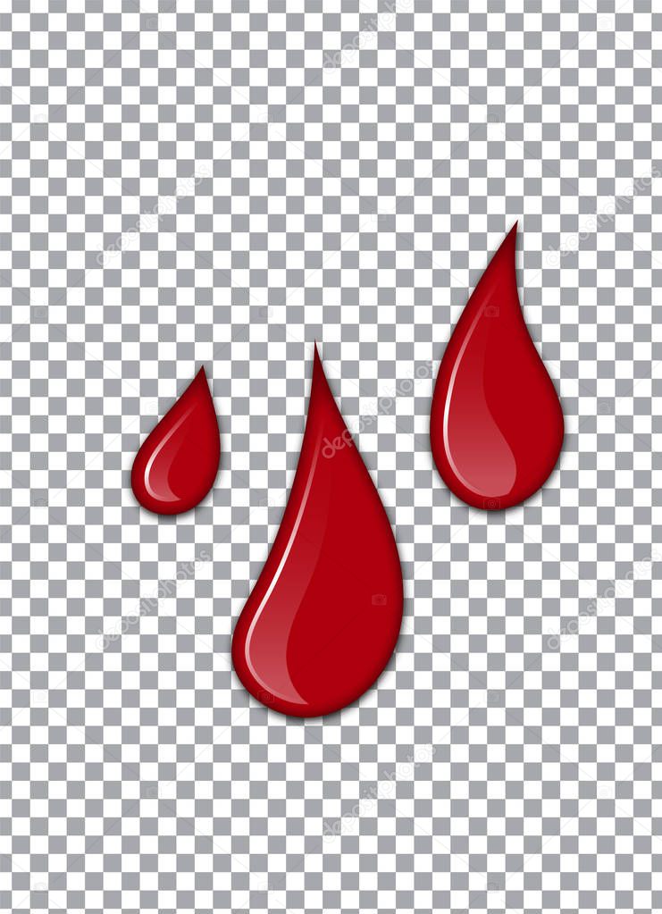 Vector Bloody background. Strawberry syrup or ketchup on transparent Background