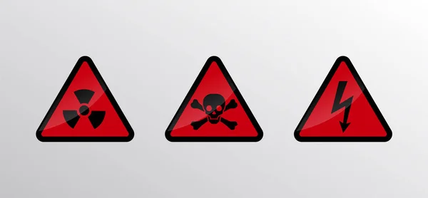 Vorsicht Gefahrenzeichen Warnschilder — Stockvektor