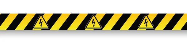Veszély Rendőrségi Vonalat Sárga Figyelmeztetés Szalag Vektoros Illusztráció — Stock Vector