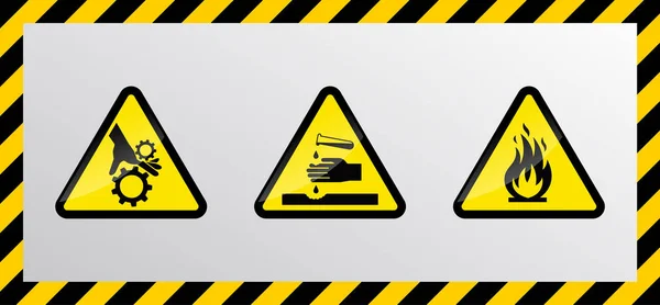 Caution Danger Sign Hazard Warning Signs — Stock Vector