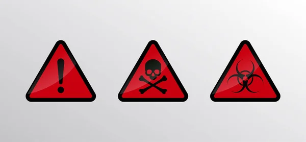 Προσοχή Κίνδυνος Σημάδι Σήματα Προειδοποίησης Κινδύνου — Διανυσματικό Αρχείο