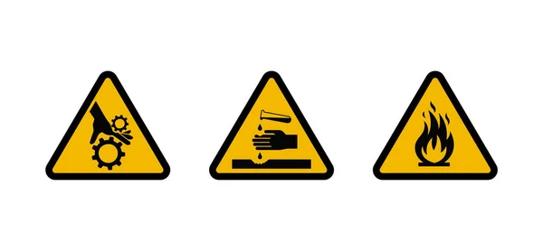 Caution Danger Sign Hazard Warning Signs — Stock Vector