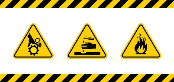 Caution Danger Sign Hazard Warning Signs — Stock Vector