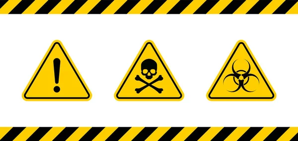 Vorsicht Gefahrenzeichen Warnschilder — Stockvektor