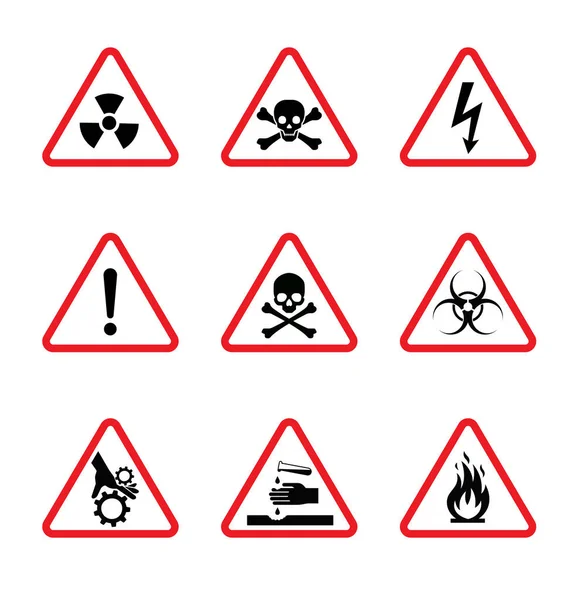 Caution Danger Sign Hazard Warning Signs — Stock Vector