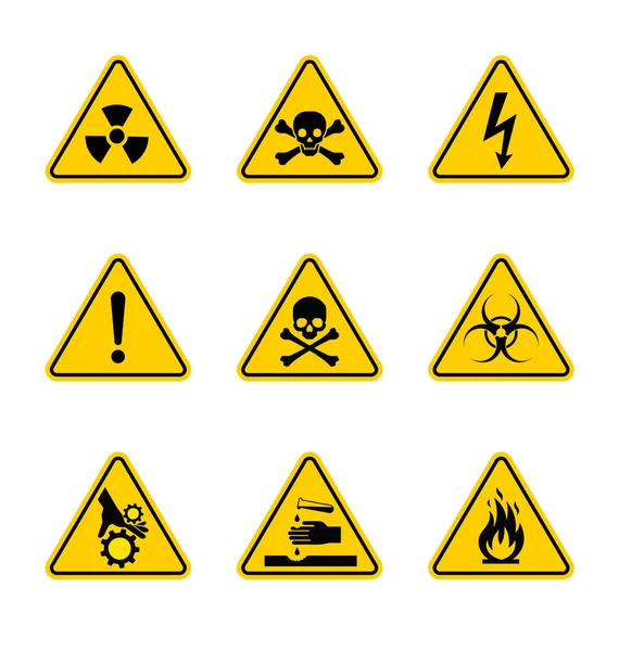 Caution Danger Sign Hazard Warning Signs — Stock Vector