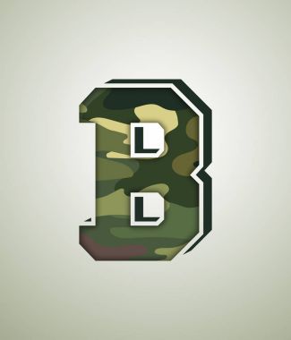 Camo karakter kümesi, detaylı vektör yazı tipi