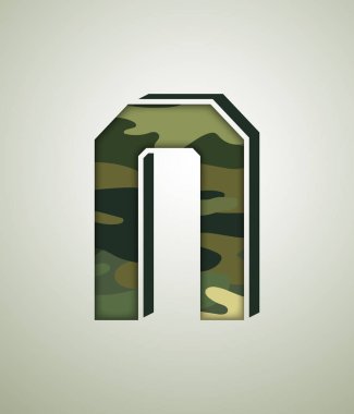 Camo karakter kümesi, detaylı vektör yazı tipi