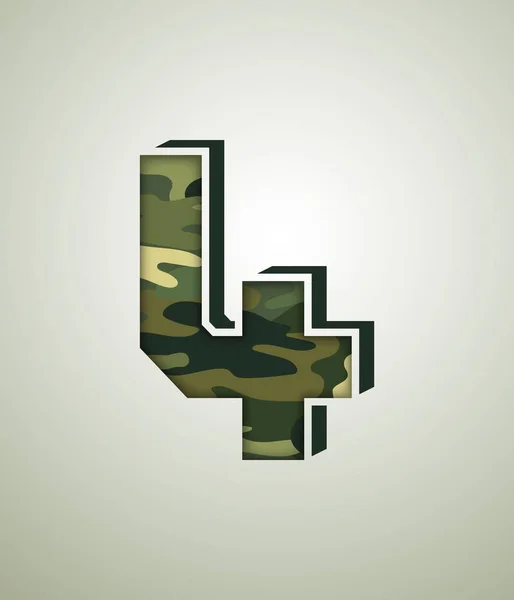 Camo Character Set Fuente Vectorial Detallada — Vector de stock