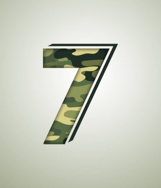 Camo karakter kümesi, detaylı vektör yazı tipi